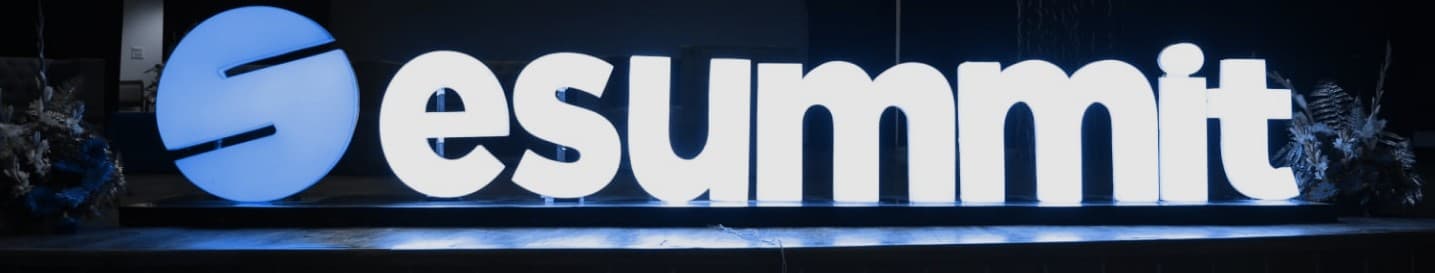 The illuminated E-Summit sign on stage at IIT Roorkee