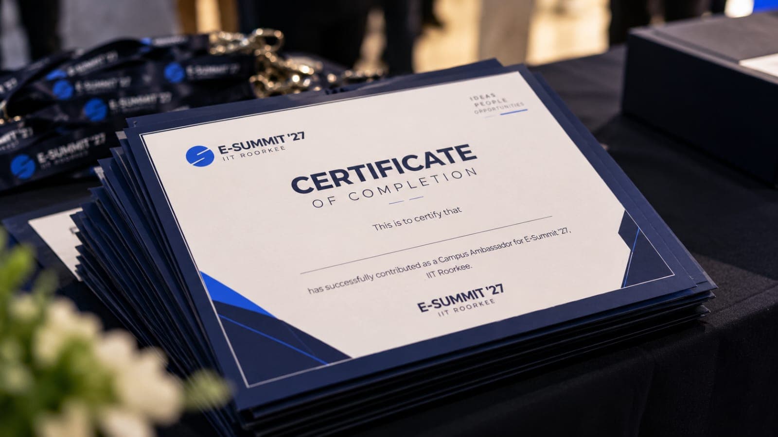 An E-Summit ’27 Campus Ambassador certificate of completion